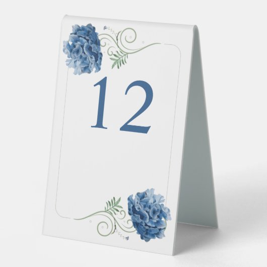 Plaque De Table Blue Hydrangea Custom (Recto)