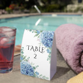 Plaque De Table Blue Hydrangea Floral Wedding  (InVersositu (sur table))