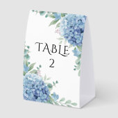 Plaque De Table Blue Hydrangea Floral Wedding  (Recto)