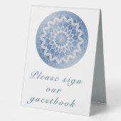Plaque De Table Blue Lace Mandala Wedding (Recto)