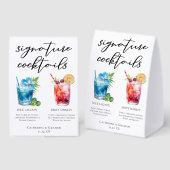 Plaque De Table Blue Lagoon Dirty Shirley Signature Cocktails Menu (Recto/verso)