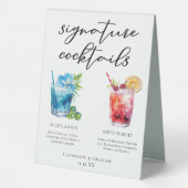 Plaque De Table Blue Lagoon Dirty Shirley Signature Cocktails Menu (Verso)