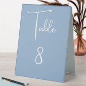 Plaque De Table Blue Simple Modern Wedding Party Numéro de script (En SItu (Tableau))