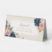 Plaque De Table Blush & Gold | Réservé pour Mariée & Salle (Recto)