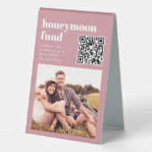 Plaque De Table Blush Rose Mariage Honmoon Fund QR Code (Verso)