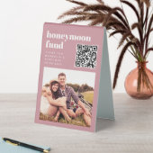 Plaque De Table Blush Rose Mariage Honmoon Fund QR Code (En SItu (Tableau))
