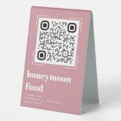 Plaque De Table Blush Rose Mariage Honmoon Fund QR Code (Verso)