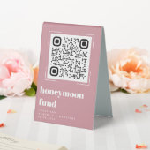 Plaque De Table Blush Rose Mariage Honmoon Fund QR Code (In SItu (Mariage))
