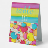 Plaque De Table BM Bat Bar Mitzvah Confetti coloré (Verso)