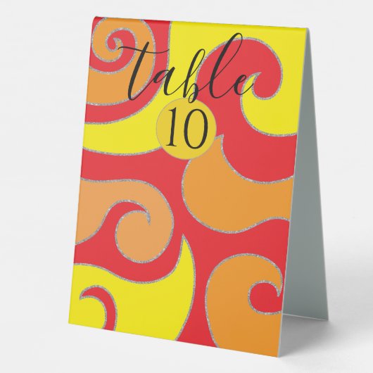 Plaque De Table BM Bat Bar Mitzvah Table Tente Sign Silver Swirl (Verso)