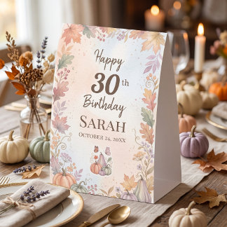 Plaque De Table Boho Anniversaire d'Automne Citrouille Présentoir