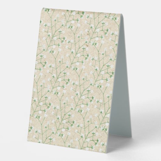 Plaque De Table Boho Baby's Breath Flowers Rustic Honeymoon Fund (Verso)