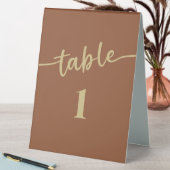 Plaque De Table Boho Brown de script tendance Mariage numéros de t (En SItu (Tableau))