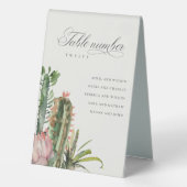 Plaque De Table Boho Cactus Foliage Mariage Carte de siège (Verso)