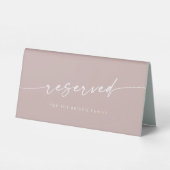 Plaque De Table Boho Chic Dusty Rose Mariage Réservé Signal (Verso)