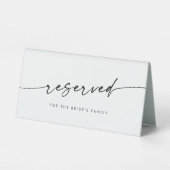 Plaque De Table Boho Chic Mariage noir et blanc Réservé Signal (Verso)