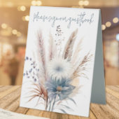 Plaque De Table Boho d'hiver Mariage Floral | BLANCHE