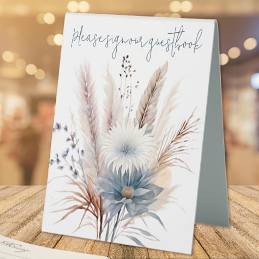 Plaque De Table Boho d'hiver Mariage Floral | BLANCHE