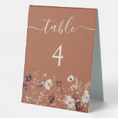 Plaque De Table Boho Fall Fleur sauvage Mariage Numéro de table (Verso)