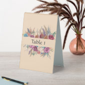 Plaque De Table Boho Floral Elegant Crème Mariage Panneau de table (En SItu (Tableau))