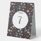 Plaque De Table Boho floral foncé (Recto)