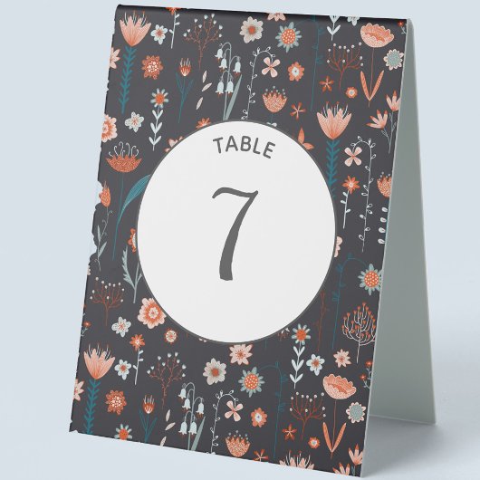 Plaque De Table Boho floral foncé
