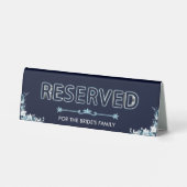 Plaque De Table Boho Floral Light Bleu Marine Mariage Réservé Sièg (Verso)