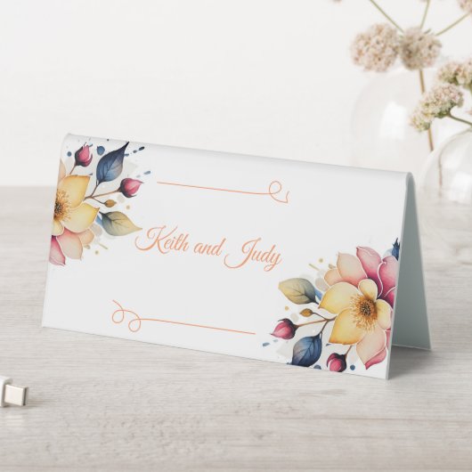 Plaque De Table Boho Floral pêche (En SItu (Tableau))