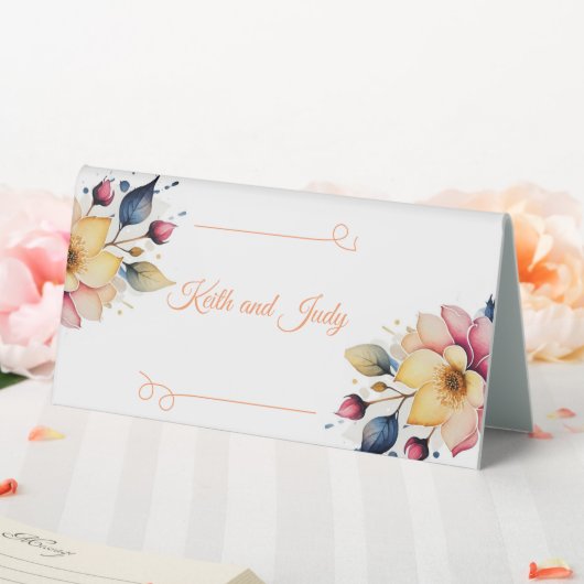 Plaque De Table Boho Floral pêche (In SItu (Mariage))