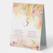 Plaque De Table Boho Freesia Sunset Mariage Numéro de table (Verso)
