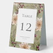 Plaque De Table Boho Hiver Végétation Boughs Vert Sage (Recto)