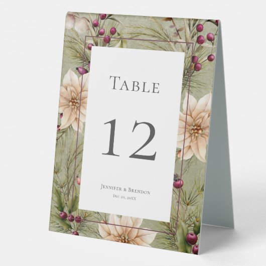 Plaque De Table Boho Hiver Végétation Boughs Vert Sage (Verso)