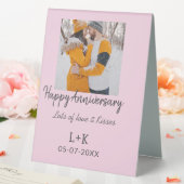 Plaque De Table Boho moderne heureux anniversaire ajouter nom date (In SItu (Mariage))