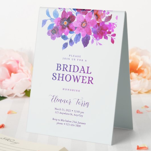 Plaque De Table Boho rose douche à nuptiale fleurie (In SItu (Mariage))