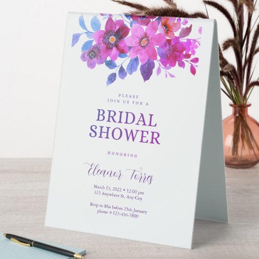 Plaque De Table Boho rose douche à nuptiale fleurie (En SItu (Tableau))