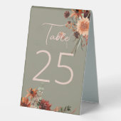 Plaque De Table Boho Rust & Chute Neutre Sage Floral Vert (Verso)
