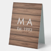 Plaque De Table boho rustique Brown ajouter nom lettre année date  (Recto)