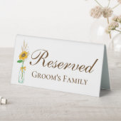 Plaque De Table Boho Sunflower Jaune Floral Mariage Réservé (En SItu (Tableau))