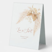 Plaque De Table Boho Terracotta Fleurs Séchées L'Amour Est Doux (Recto)