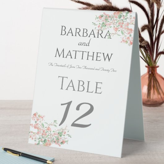 Plaque De Table Boho vert et rose botanique (En SItu (Tableau))