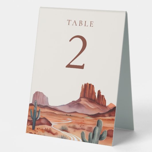 Plaque De Table Boho Watercolor Desert Mariage (Recto)