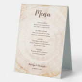 Plaque De Table Bois Mariage rustique bague Bois personnalisé Menu (Recto)