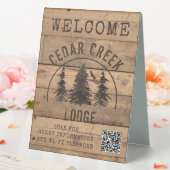 Plaque De Table Bois rustique arbres Bienvenue QR Code (In SItu (Mariage))
