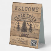 Plaque De Table Bois rustique arbres Bienvenue QR Code (Verso)