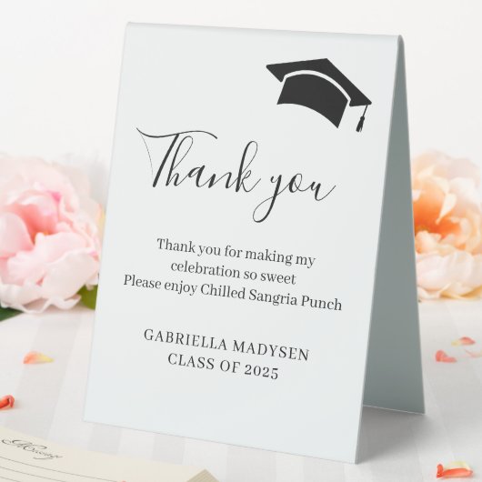 Plaque De Table Boisson sur mesure pour Merci simple (In SItu (Mariage))