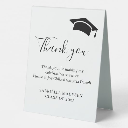 Plaque De Table Boisson sur mesure pour Merci simple (Verso)