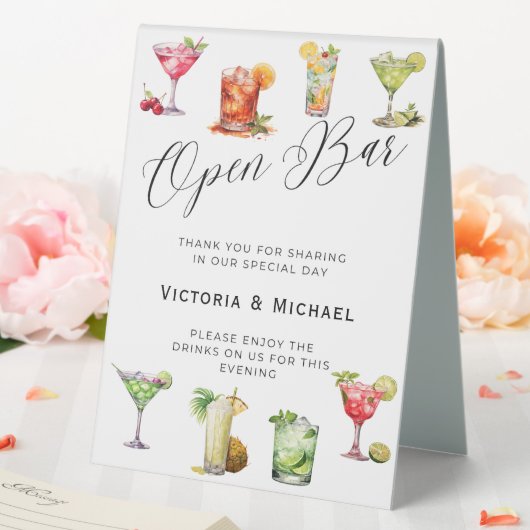 Plaque De Table Boissons et cocktails Open Bar Mariage (In SItu (Mariage))