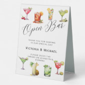 Plaque De Table Boissons et cocktails Open Bar Mariage (Verso)