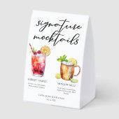 Plaque De Table Boissons Signature Mocktails Menu de mariage d'été (Verso)