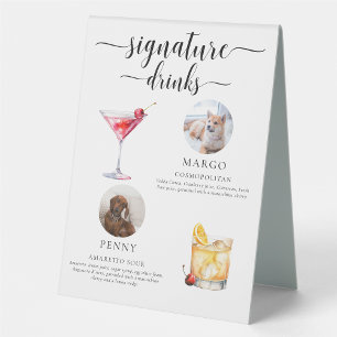 Plaque De Table Boissons Signature Photo de Compagnie Minimale de